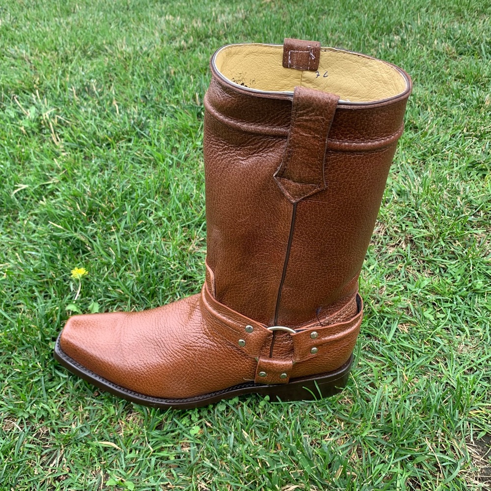 Men’s Genuine Leather Cowboy/Biker Boots - Picture 3 of 6